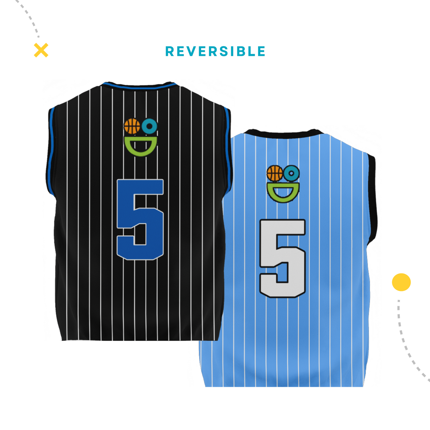 Jersey BBA Reversible Azul y Negro 3x3